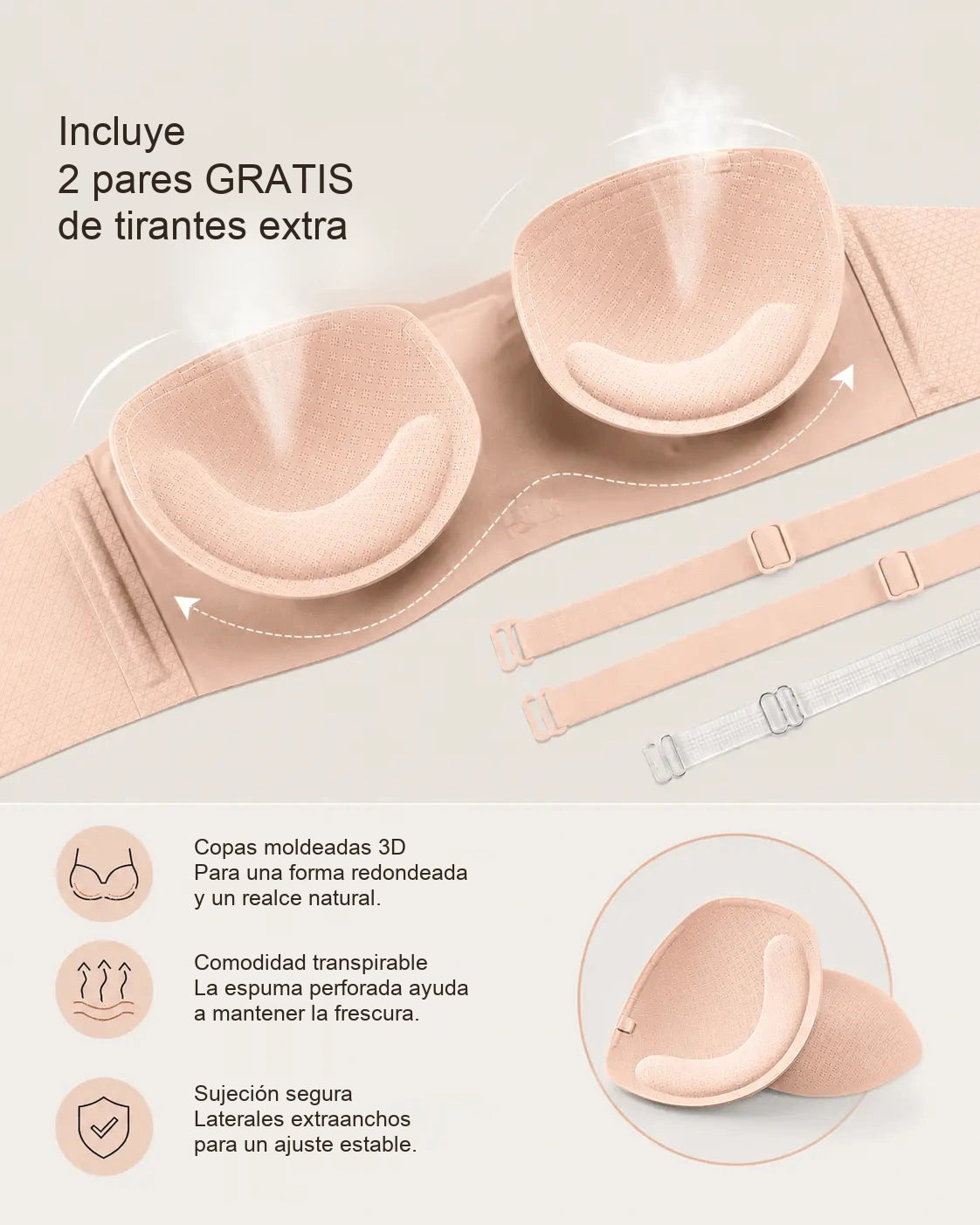 Sujetador Comfort sin tirantes