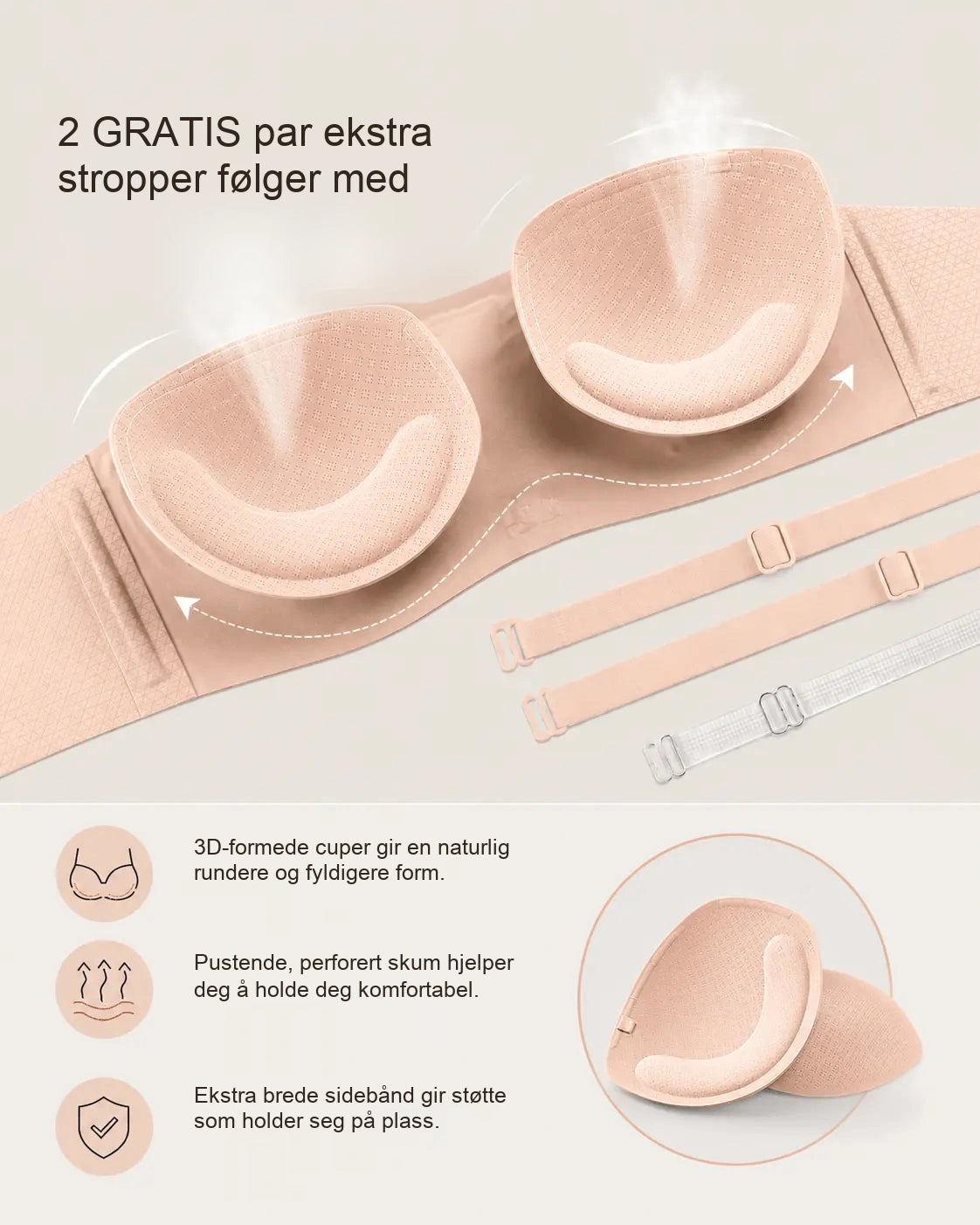 Stroppeløs Comfort-BH